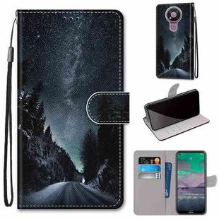 For Nokia 3.4 Coloured Drawing Cross Texture Horizontal Flip PU Leather Case with Holder & Card Slots & Wallet & Lanyard(Mountain Road Starry Sky)