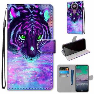 For Nokia 3.4 Coloured Drawing Cross Texture Horizontal Flip PU Leather Case with Holder & Card Slots & Wallet & Lanyard(Tiger Drinking Water)