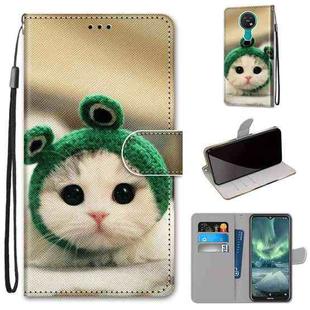 For Nokia 7.2 Coloured Drawing Cross Texture Horizontal Flip PU Leather Case with Holder & Card Slots & Wallet & Lanyard(Frog Kitten)