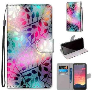 For Nokia C2 Coloured Drawing Cross Texture Horizontal Flip PU Leather Case with Holder & Card Slots & Wallet & Lanyard(Translucent Glass)