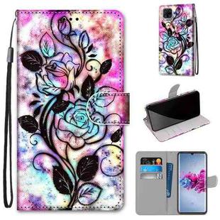 For ZTE Axon 11 5G Coloured Drawing Cross Texture Horizontal Flip PU Leather Case with Holder & Card Slots & Wallet & Lanyard(Color Bottom Hollow Flower)