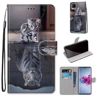 For ZTE Axon 11 5G Coloured Drawing Cross Texture Horizontal Flip PU Leather Case with Holder & Card Slots & Wallet & Lanyard(Cat Becomes Tiger)