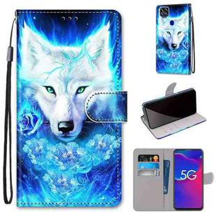 For ZTE Axon 11 SE 5G Coloured Drawing Cross Texture Horizontal Flip PU Leather Case with Holder & Card Slots & Wallet & Lanyard(Dick Rose Wolf)