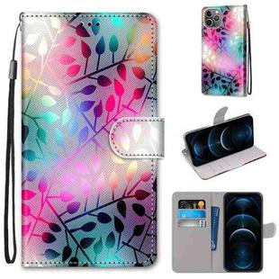 For iPhone 12 Pro Max Coloured Drawing Cross Texture Horizontal Flip PU Leather Case with Holder & Card Slots & Wallet & Lanyard(Translucent Glass)