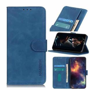 For Motorola Moto G Power 2021 KHAZNEH Retro Texture PU + TPU Horizontal Flip Leather Case with Holder & Card Slots & Wallet(Blue)