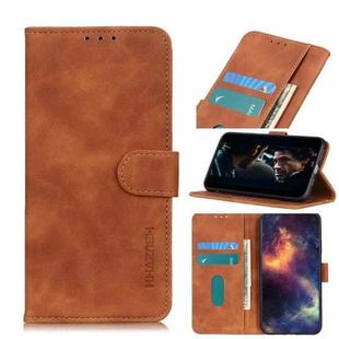 For Xiaomi Redmi Note 9 5G / Note 9T 5G KHAZNEH Retro Texture PU + TPU Horizontal Flip Leather Case with Holder & Card Slots & Wallet(Brown)