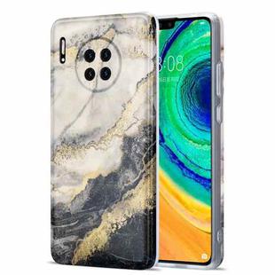 For Huawei Mate 30 TPU Gilt Marble Pattern Protective Case(Black Grey)