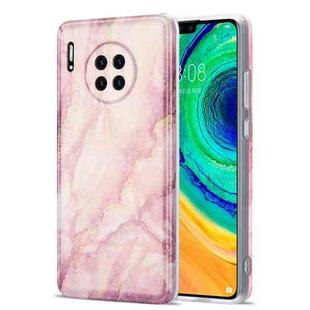 For Huawei Mate 30 TPU Gilt Marble Pattern Protective Case(Pink)