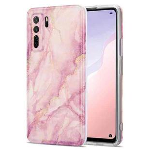 For Huawei nova 7 SE TPU Gilt Marble Pattern Protective Case(Pink)
