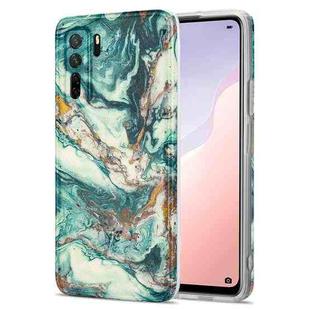 For Huawei nova 7 SE TPU Gilt Marble Pattern Protective Case(Green)