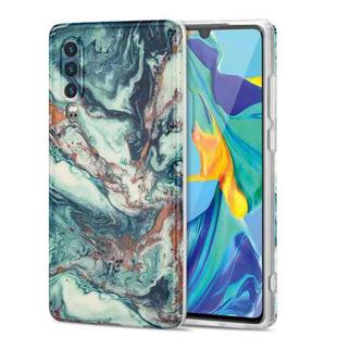For Huawei P30 TPU Gilt Marble Pattern Protective Case(Green)