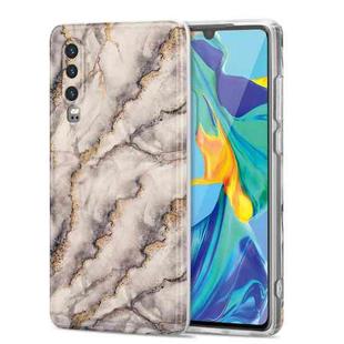 For Huawei P30 TPU Gilt Marble Pattern Protective Case(Grey)