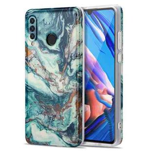 For Huawei P30 Lite TPU Gilt Marble Pattern Protective Case(Green)