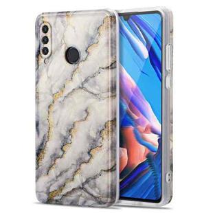 For Huawei P30 Lite TPU Gilt Marble Pattern Protective Case(Grey)