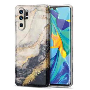 For Huawei P30 Pro TPU Gilt Marble Pattern Protective Case(Black Grey)
