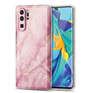 For Huawei P30 Pro TPU Gilt Marble Pattern Protective Case(Pink)