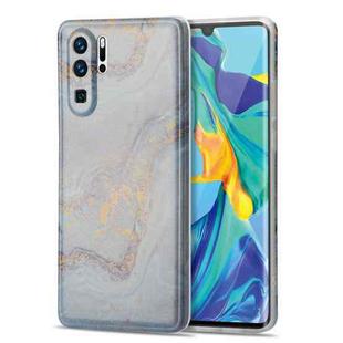 For Huawei P30 Pro TPU Gilt Marble Pattern Protective Case(Light Blue)