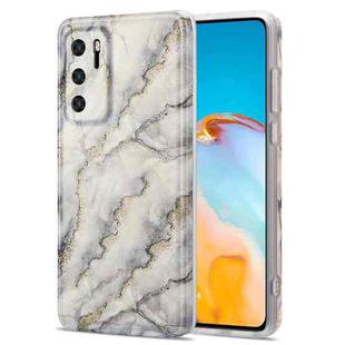 For Huawei P40 TPU Gilt Marble Pattern Protective Case(Grey)