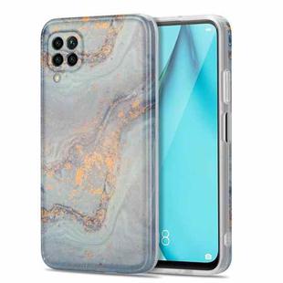 For Huawei P40 Lite TPU Gilt Marble Pattern Protective Case(Light Blue)