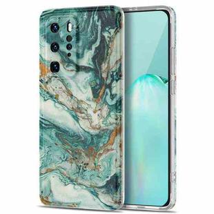 For Huawei P40 Pro TPU Gilt Marble Pattern Protective Case(Green)