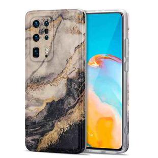 For Huawei P40 Pro+ TPU Gilt Marble Pattern Protective Case(Black Grey)