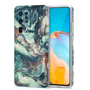 For Huawei P40 Pro+ TPU Gilt Marble Pattern Protective Case(Green)