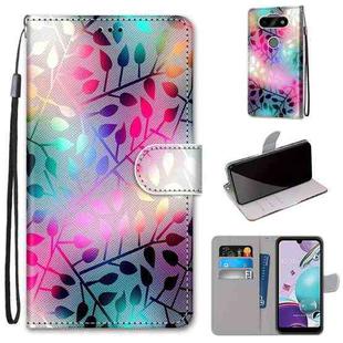 For LG K31 Coloured Drawing Cross Texture Horizontal Flip PU Leather Case with Holder & Card Slots & Wallet & Lanyard(Translucent Glass)