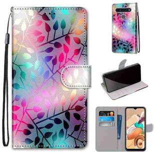 For LG K41S / K51S Coloured Drawing Cross Texture Horizontal Flip PU Leather Case with Holder & Card Slots & Wallet & Lanyard(Translucent Glass)