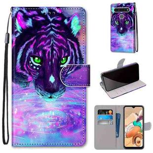 For LG K41S / K51S Coloured Drawing Cross Texture Horizontal Flip PU Leather Case with Holder & Card Slots & Wallet & Lanyard(Tiger Drinking Water)
