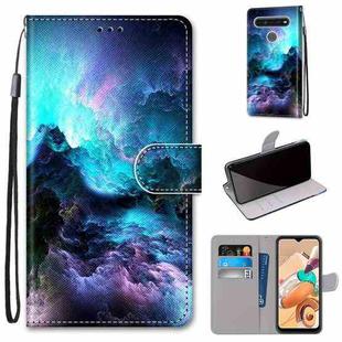For LG K41S / K51S Coloured Drawing Cross Texture Horizontal Flip PU Leather Case with Holder & Card Slots & Wallet & Lanyard(Colorful Clouds)