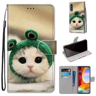 For LG Velvet Coloured Drawing Cross Texture Horizontal Flip PU Leather Case with Holder & Card Slots & Wallet & Lanyard(Frog Kitten)