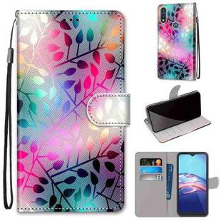 For Motorola Moto E (2020) Coloured Drawing Cross Texture Horizontal Flip PU Leather Case with Holder & Card Slots & Wallet & Lanyard(Translucent Glass)