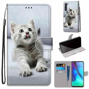 For Motorola Moto G Stylus (2020) Coloured Drawing Cross Texture Horizontal Flip PU Leather Case with Holder & Card Slots & Wallet & Lanyard(Small Gray Cat)