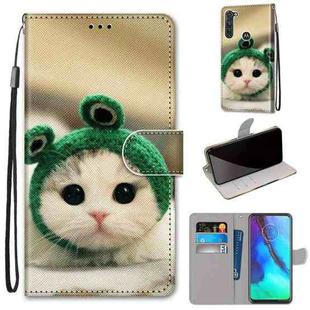 For Motorola Moto G Stylus (2020) Coloured Drawing Cross Texture Horizontal Flip PU Leather Case with Holder & Card Slots & Wallet & Lanyard(Frog Kitten)