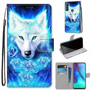 For Motorola Moto G Stylus (2020) Coloured Drawing Cross Texture Horizontal Flip PU Leather Case with Holder & Card Slots & Wallet & Lanyard(Dick Rose Wolf)