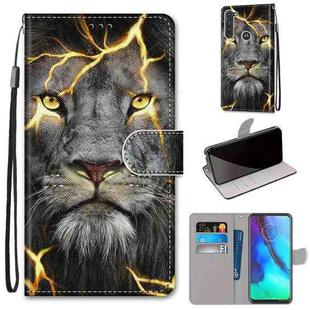 For Motorola Moto G Stylus (2020) Coloured Drawing Cross Texture Horizontal Flip PU Leather Case with Holder & Card Slots & Wallet & Lanyard(Fission Lion)