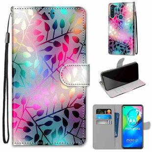 For Motorola Moto G8 Power Coloured Drawing Cross Texture Horizontal Flip PU Leather Case with Holder & Card Slots & Wallet & Lanyard(Translucent Glass)