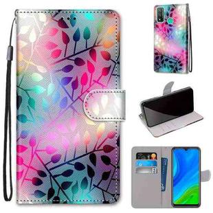 For Huawei P Smart (2020) Coloured Drawing Cross Texture Horizontal Flip PU Leather Case with Holder & Card Slots & Wallet & Lanyard(Translucent Glass)