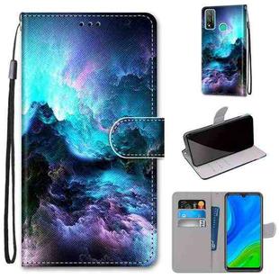 For Huawei P Smart (2020) Coloured Drawing Cross Texture Horizontal Flip PU Leather Case with Holder & Card Slots & Wallet & Lanyard(Colorful Clouds)