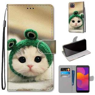 For Huawei Y5p / Honor 9S Coloured Drawing Cross Texture Horizontal Flip PU Leather Case with Holder & Card Slots & Wallet & Lanyard(Frog Kitten)