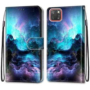 For Huawei Y5p / Honor 9S Coloured Drawing Cross Texture Horizontal Flip PU Leather Case with Holder & Card Slots & Wallet & Lanyard(Colorful Clouds)