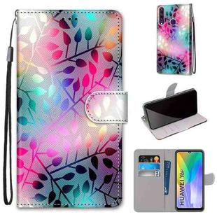 For Huawei Y6p Coloured Drawing Cross Texture Horizontal Flip PU Leather Case with Holder & Card Slots & Wallet & Lanyard(Translucent Glass)