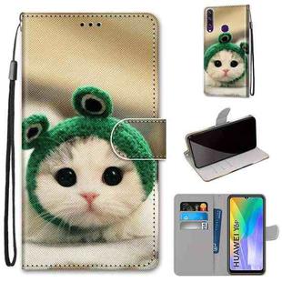 For Huawei Y6p Coloured Drawing Cross Texture Horizontal Flip PU Leather Case with Holder & Card Slots & Wallet & Lanyard(Frog Kitten)