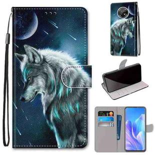 For Huawei Enjoy 20 Plus Coloured Drawing Cross Texture Horizontal Flip PU Leather Case with Holder & Card Slots & Wallet & Lanyard(Contemplative Wolf)