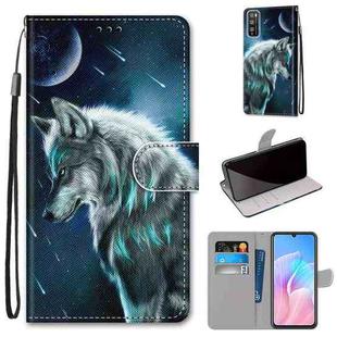 For Huawei Enjoy Z / 20 Pro Coloured Drawing Cross Texture Horizontal Flip PU Leather Case with Holder & Card Slots & Wallet & Lanyard(Contemplative Wolf)
