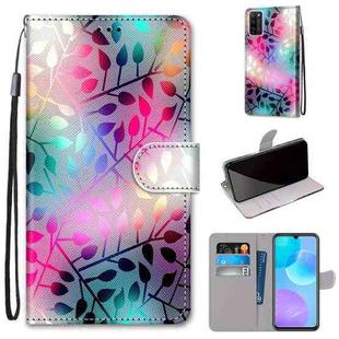 For Huawei Honor 30 Lite Coloured Drawing Cross Texture Horizontal Flip PU Leather Case with Holder & Card Slots & Wallet & Lanyard(Translucent Glass)