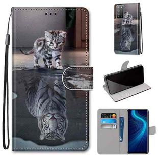 For Huawei Honor X10 / X10 Pro Coloured Drawing Cross Texture Horizontal Flip PU Leather Case with Holder & Card Slots & Wallet & Lanyard(Cat Becomes Tiger)