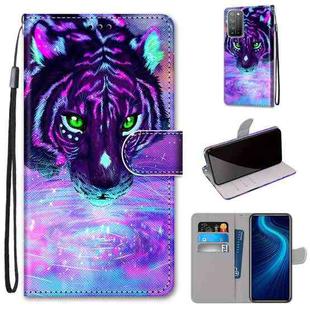 For Huawei Honor X10 / X10 Pro Coloured Drawing Cross Texture Horizontal Flip PU Leather Case with Holder & Card Slots & Wallet & Lanyard(Tiger Drinking Water)