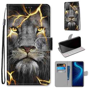 For Huawei Honor X10 / X10 Pro Coloured Drawing Cross Texture Horizontal Flip PU Leather Case with Holder & Card Slots & Wallet & Lanyard(Fission Lion)