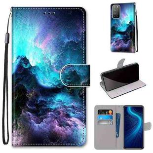 For Huawei Honor X10 / X10 Pro Coloured Drawing Cross Texture Horizontal Flip PU Leather Case with Holder & Card Slots & Wallet & Lanyard(Colorful Clouds)